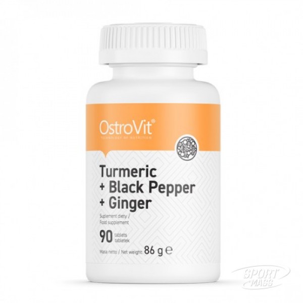 Куркумин Черный Перец Имбирь , TURMERIC + BLACK PEPPER + GINGER - 90 tab , Ostrovit (Польша) 