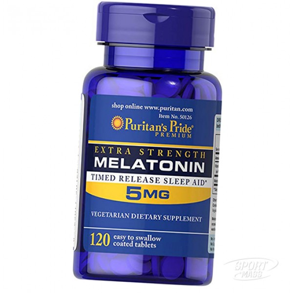 Мелатонин , Melatonin 5mg - 120 caps , Puritans Pride (США ) 