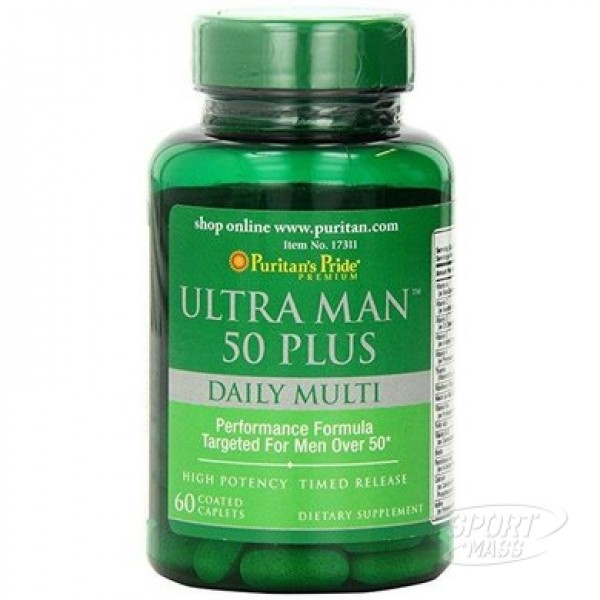 Витамины для мужчин 50+ , Ultra Man 50 Plus - 60 caps , Puritans Pride (CША) 