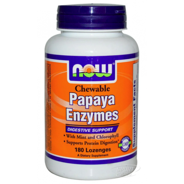 Пищеварительные ферменты папайи, Papaya Enzyme - 180  tab, NOW Foods 