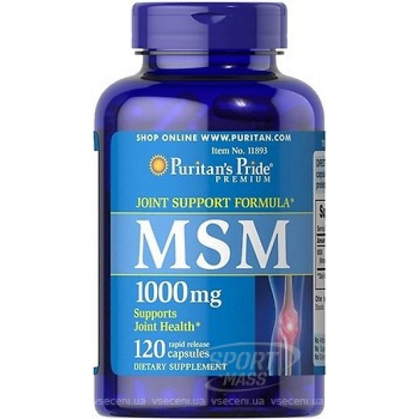 Хондропротектор , MSM 1000mg - 120 caps , Puritans Pride (США ) 