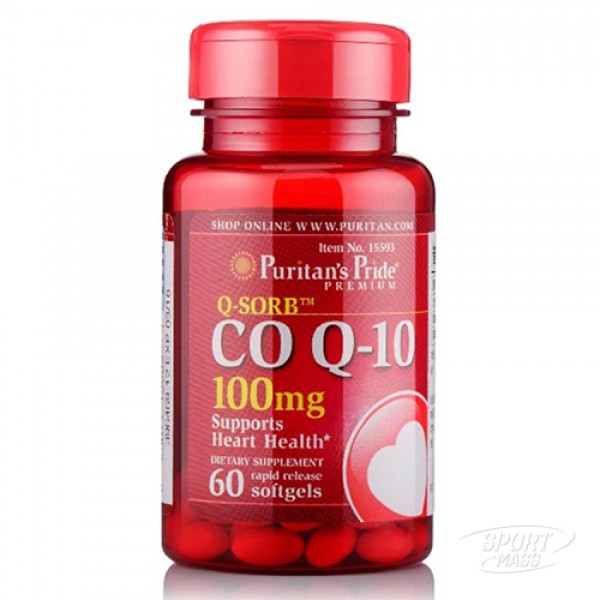 Коэнзим Q10 , Q-SORBT CO Q-10 (100 mg) - 60 caps , Puritans Pride (США ) 