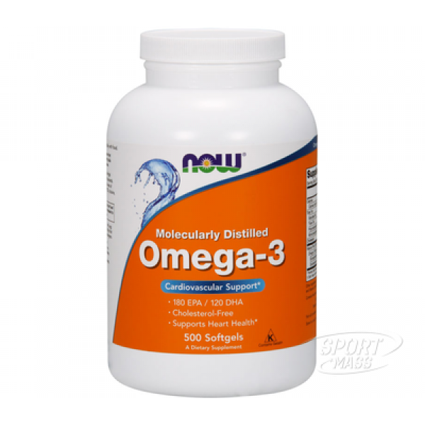 Рыбий жир, Омега-3 , Omega-3 1000 mg - 500 caps , NOW Foods (CША) 
