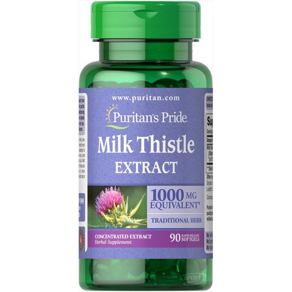 Расторопша , Milk Thistle 1000 mg - 90 caps , Puritans Pride (США ) 