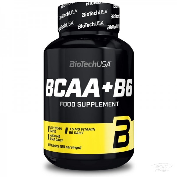 Аминокислоты BCAA, BCAA+B6 - 100  tab, BioTech (USA) 