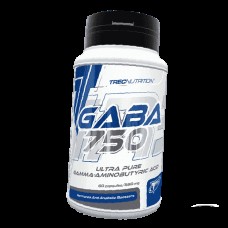 Гамма-аминомасляная кислота ГАБА , Gaba 750mg - 60 caps , Trec Nutrition (Польша) 