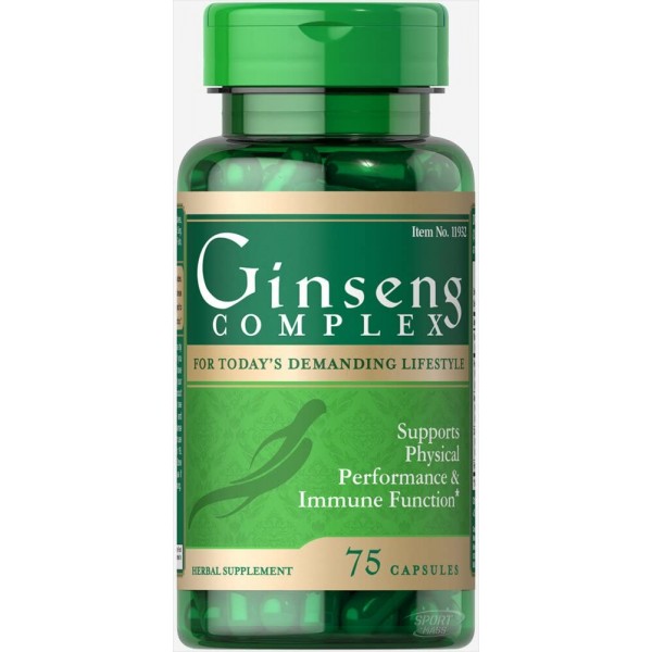 Женьшень , Ginseng Complex  - 75 caps , Puritans Pride (США ) 