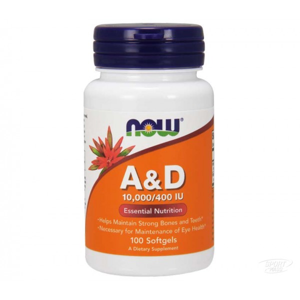 Витамин А D , Vitamin A  D 10,000/400 IU - 100 caps , NOW Foods (США ) 