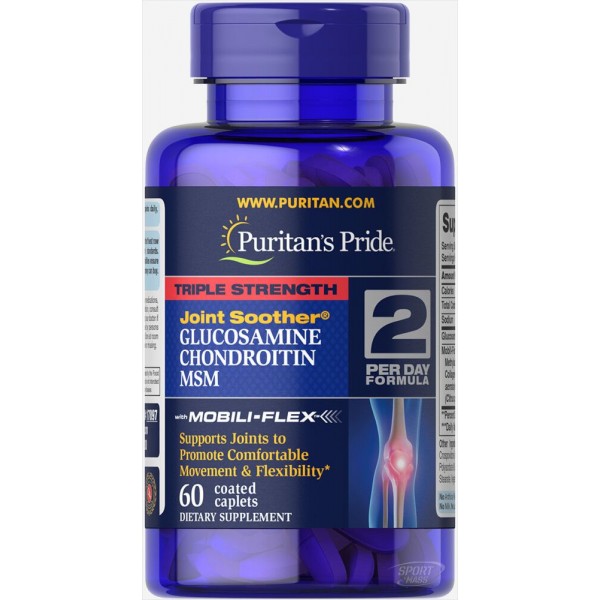 Хондропротекторный комплекс , Glucosamine Chondroitin MSM Triple Strength - 60 caps , Puritans Pride (США ) 