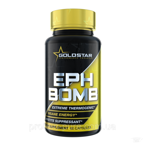 Жиросжигатель , EPH Bomb + 50 mg Ephedra + DMAA + йохимбин - 60 caps , Gold Star (Корея) 