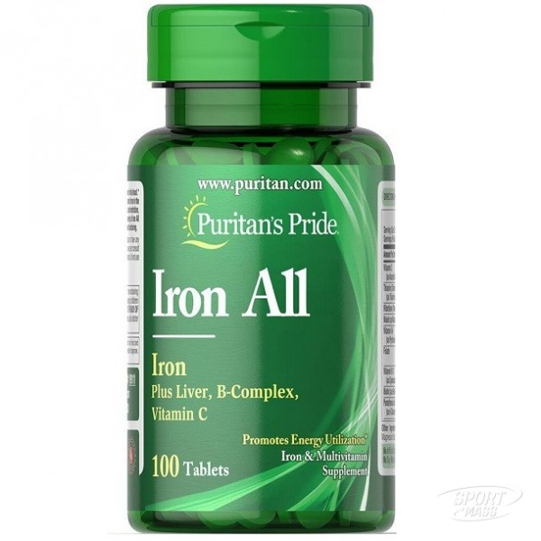 Железо , Iron All - 100 tab , Puritans Pride (США ) 