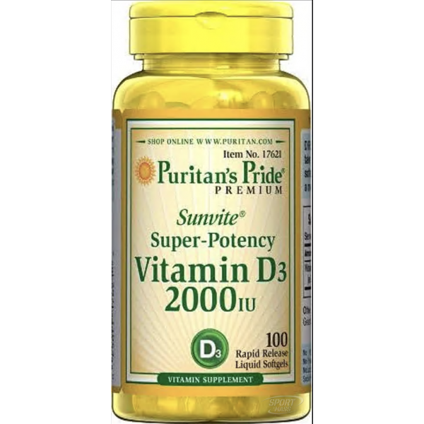 Витамин Д3 , Vitamin D3 2000 - 100 гел капс , Puritans Pride (CША) 