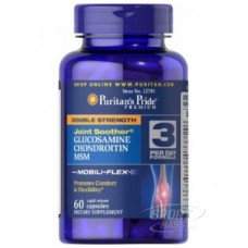Хондропротекторный комплекс , Double Strength Glucosamine, Chondroitin MSM Joint Soother - 60 caps , Puritans Pride (Великобритания) Хондропротекторный комплекс , Double Strength Glucosamine, Chondroitin MSM Joint Soother - 60 caps , Puritans Pride (Великобритания)