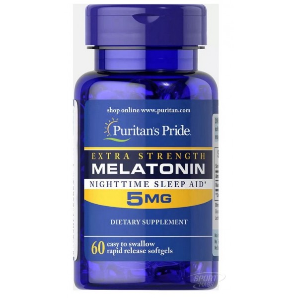 Мелатонин , Melatonin 5mg - 60 caps , Puritans Pride , CША 