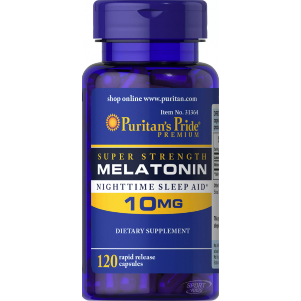 Мелатонин , Melatonin 10mg - 60 caps , Puritans Pride (США ) 