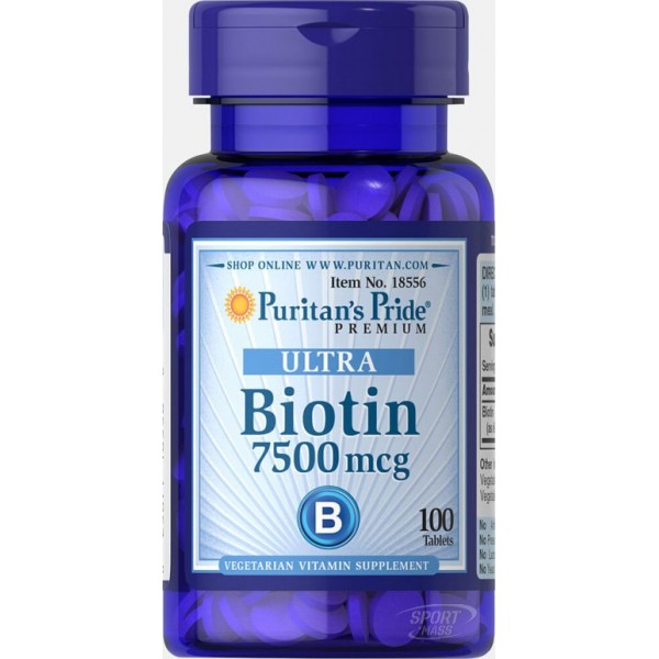 Биотин  , Biotin 7500 - 100 tab , Puritans Pride (США ) 