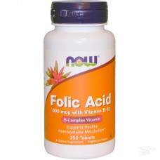Фолиевая кислова и В12 , Folic Acid 800 mcg - 250 tab , NOW Foods (CША) Фолиевая кислова и В12 , Folic Acid 800 mcg - 250 tab , NOW Foods (CША)