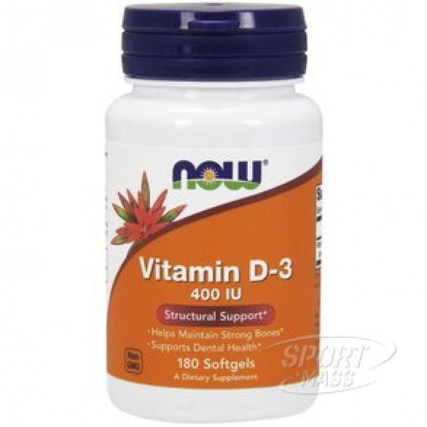 Витамин Д3 , Vitamin D-3 400 - 180 гел капс , NOW Foods (CША) 