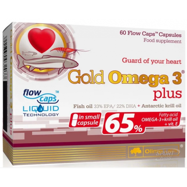 Рыбий жир, Омега-3 , Gold Omega 3 Plus - 60 гел капс , Olimp Sport Nutrition (Польша) 