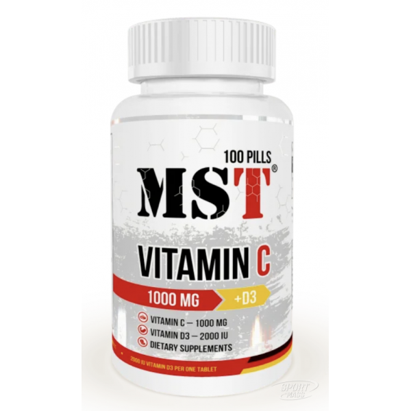 Витамин С + Д3 , Vitamin C 1000 + D3 - 100 tab , MST (Германия) 