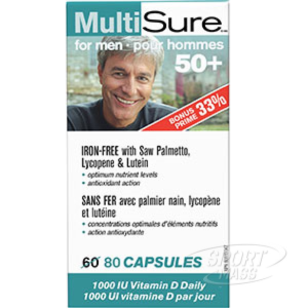 Витамины для мужчин комплекс , Multsure fo men 50+  - 80 caps , Webber Naturals (Канада) 