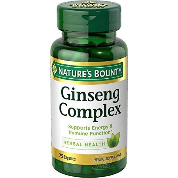 Женьшень , Ginseng Complex  - 75 caps , Natures Bounty (США ) 