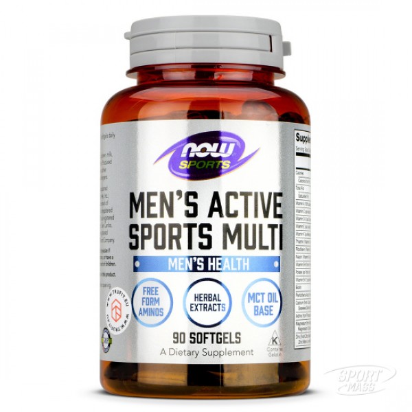 Витамины для мужчин комплекс , Mens Active Sports Mult - 90 caps , NOW Foods (США ) 
