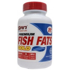 Рыбий жир, Омега-3 , Premium Fish Fats Gold - 60 гел капс , SAN Nutrition , CША 