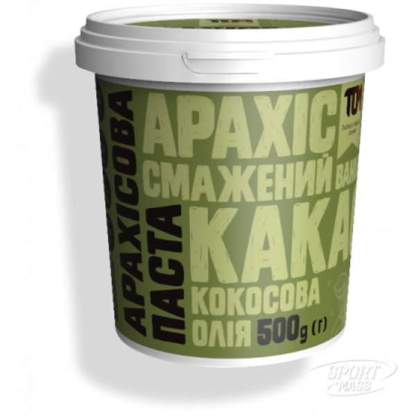 Арахисовая паста, Арахісова паста з какао, медом та кокосовою олією - 500  g, TOM 