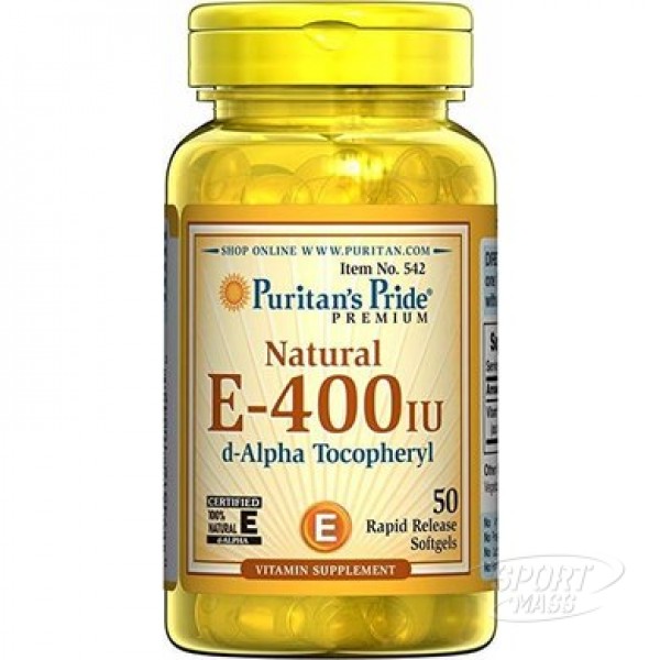 Витамин Е , Vitamin E-400 - 100 гел капс , Puritans Pride (США ) 
