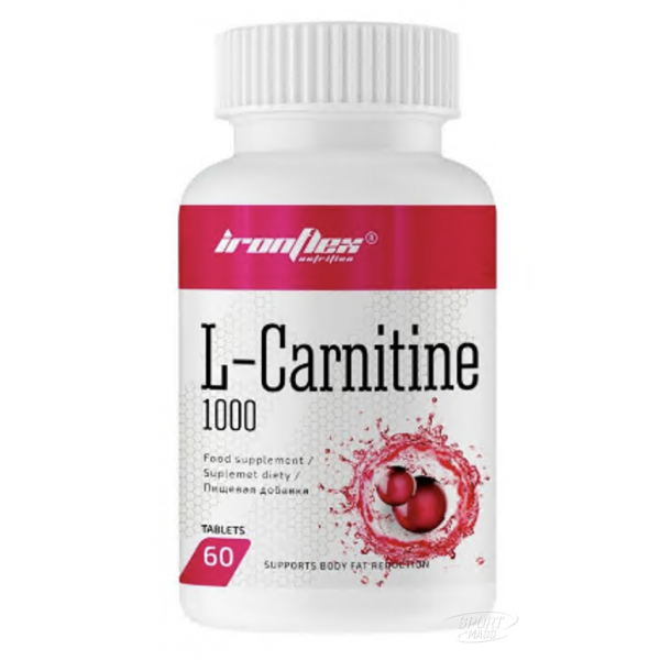 Жиросжигатель , L-Carnitine 1000 - 60 tab , IronFlex (Польша) 