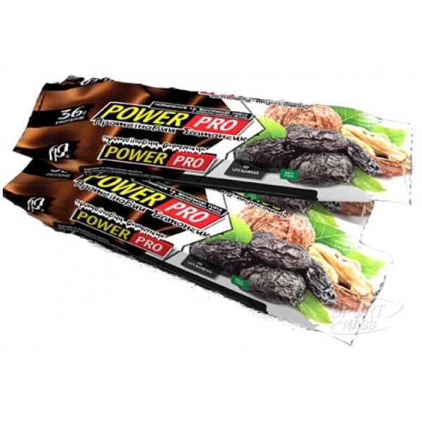 Батончик  , NUTELLA  чорнослив та волоський орех 36% - 60 g , Power Pro (Украина) 