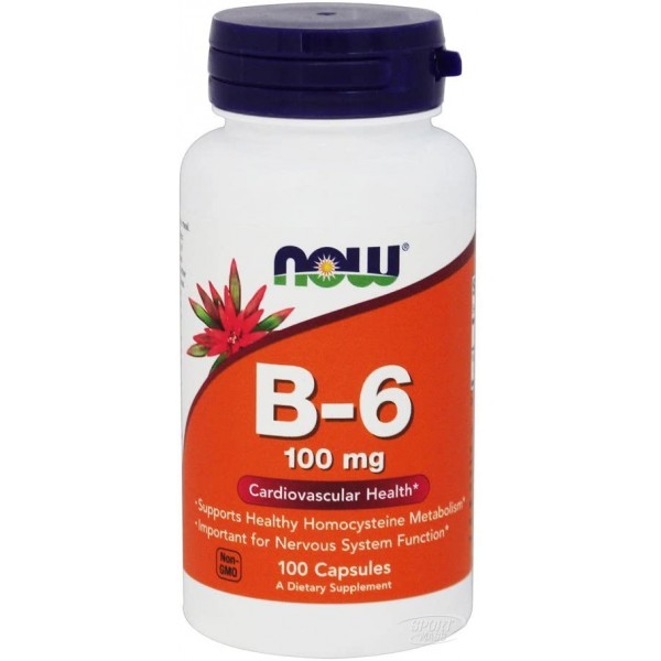 Витамин В-6 , Vitamin B-6 100 mg - 100 caps , NOW Foods (США ) 