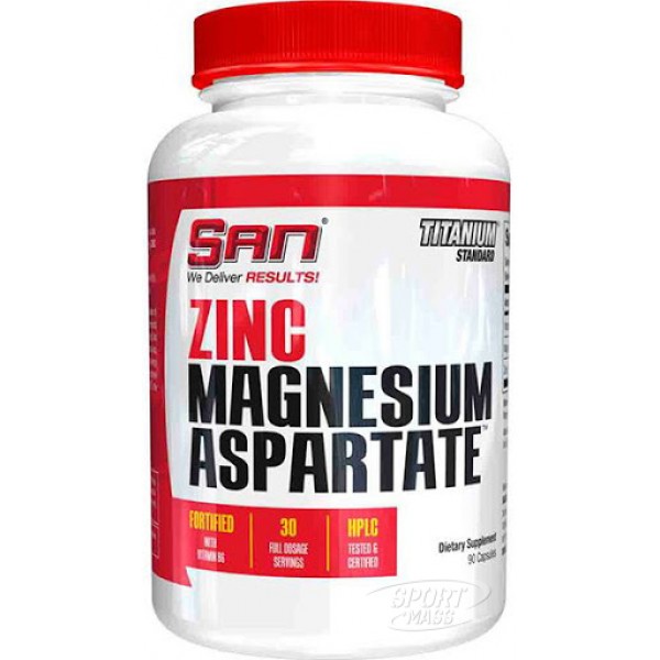 Цинк магний B6 , Zinc Magnesium Aspartate - 90 caps , SAN Nutrition (США ) 