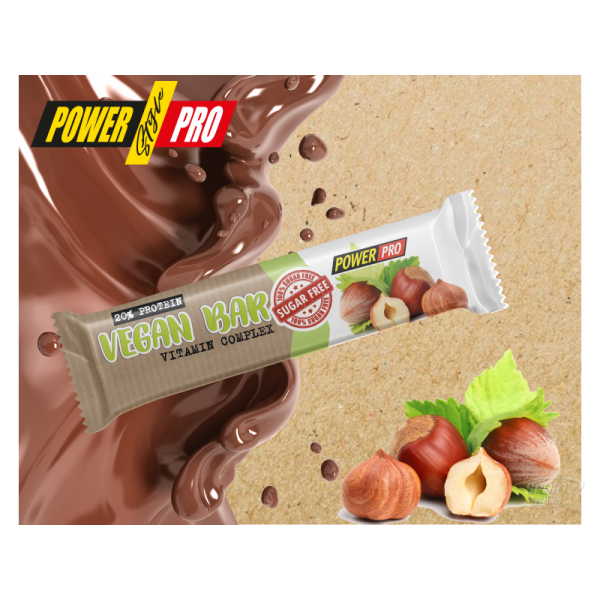 Батончик  , Vegan БЕЗ САХАРА 32% - 60 g , Power Pro (Украина) 