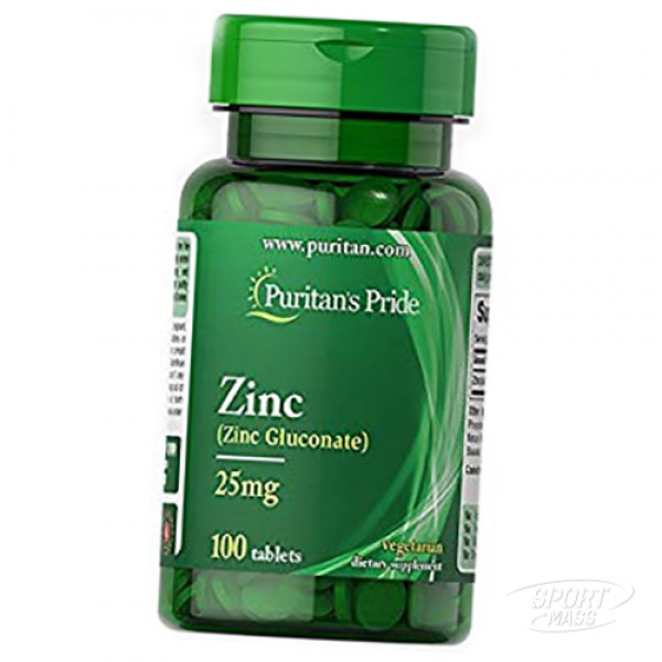 Цинк , Zinc 25 - 100 tab , Puritans Pride (США ) 