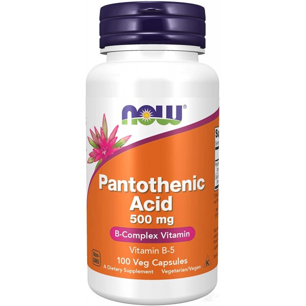 Пантотеновая кислота , Pantothenic Acid 500 - 100 caps , NOW Foods (CША) 
