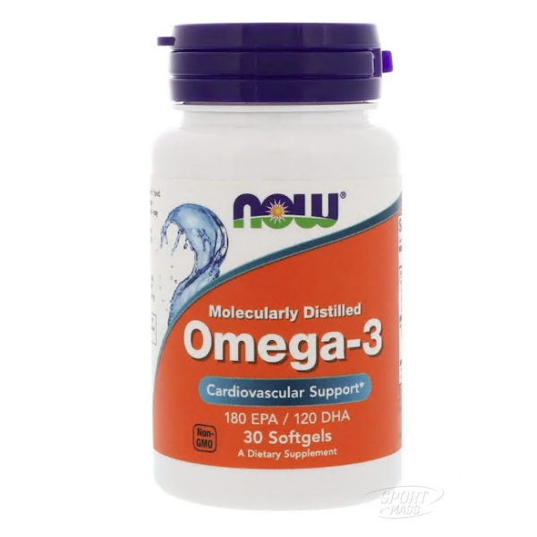 Рыбий жир, Омега-3 , Omega-3 1000 - 30 гел капс , NOW Foods (CША) 