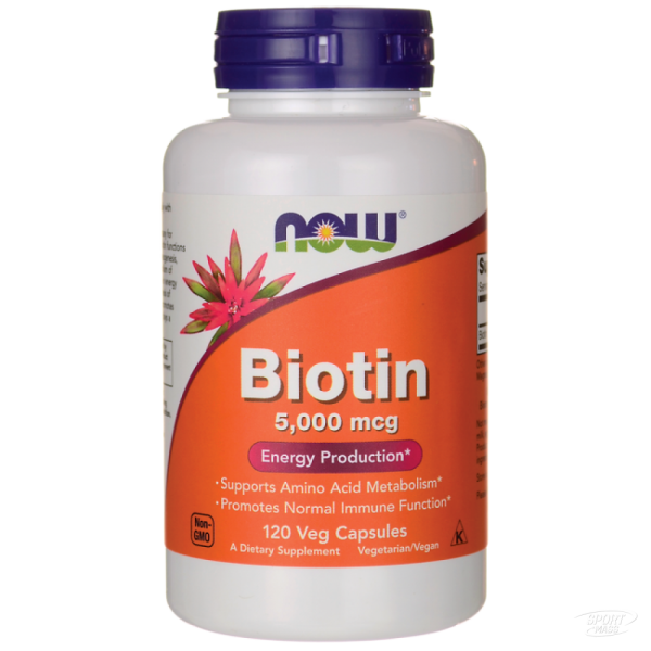 Биотин  , Biotin 5,000 mcg - 120 caps , NOW Foods (США ) 