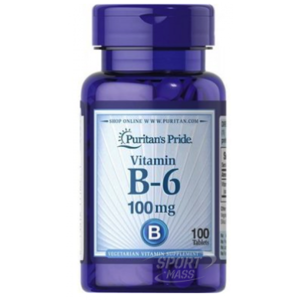 Витамин В-6 , Vitamin B-6 100 mg - 100 tab , Puritans Pride (США ) 